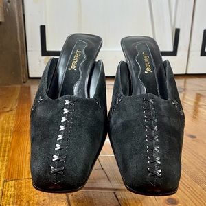 J.Renee Black Suede Women's Mules